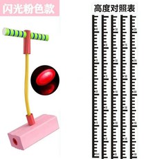 瀾錦書捨 兒童青蛙跳長高玩具 平衡感統訓練 幼兒園小學生彈跳器 蹦跳桿跳跳球, 粉色豪華款-身高測量貼紙, 1個