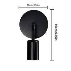 호환 현대 미니멀리스트 LED 철 벽 램프 북유럽 침실 머리맡 E27 흑백 복도 배경 조명, 01 black, 01 Bulb is not included