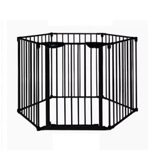 kingbo 多功能寵物圍欄六片套裝，75CM/100CM高度可選，寵物遊戲安全防護。, 1個, 白色  高度75cm 5片1門直線含連接