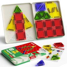 아이들을 위한 MEIQ 여행용 마그네틱 타일 축제 철 보관함이 있는 26개의 PC 미니 빌딩 블록 3-5세 이상 유아용 STEM 여행 장난감 소년 및 소녀를 교육용 학습 선물, Travel