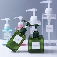 GF 사각 디스펜서 450ml 디스펜서손세 샴푸통 욕실디스펜서 리필공병, 1개, 1. 투명 450ml