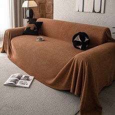 겨울용 심플 일체형 보온 플리스 소파커버, 1개, 주황색