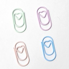 서류클립 사무용집게 페이퍼 종이 서류 하트 디자인 클립 40개 odm28249ET, 스카이40개, 1개, 스카이40개