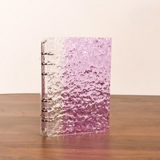 A6 아크릴 물결 스톤 그라데이션 다이어리 커버 원터치링 일체형 6공 바인더, 1개, 퍼플
