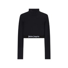 팜엔젤스 로고 웨이스트밴드 모크 넥 탑