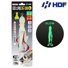 HDF해동 타코 스커트 대구 러버 L사이즈 타이라바 훅, FT-2609-GE 1개입(그린지브라), 1개