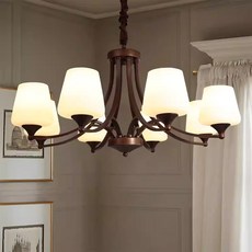 거실 샹들리에 조명등 카페 빈티지 천장등 인테리어, 검정색 6등 삼색 조광