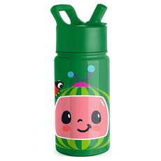 Simple Modern 아동용 서밋 빨대 뚜껑이 있는 물병 | 아기 상어 414ml(14온스) 스테인리스 스틸 컵 단열 텀블러 유아 학교용 | 아기 상어 친구들, 코코멜론 수박