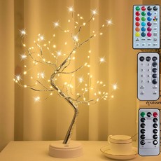 Clybo 새로운 RGB 원격 제어 소형 트리 램프 아마존 크리스마스 컬러 LED 구리 미토 크리퍼 트리 램프 가득한 별 나이트 라이트 끈, Zhengbai 108 조명