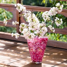 日本津輕 弘前櫻扇花器 玻璃花瓶, 詳見包裝