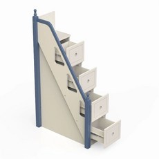 계단 이층침대 아이방 2층 서랍형 벙커베드 사다리 수납함 프레임, 기타, 더 많은 조합형태, 미국풍 네이비