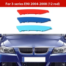 호환 3 개 M 파워 카 레이싱 프론트 그릴 스트립 BMW E46 E90 E91 E92 E93 F30 E60 E61 F10 G30 G20 F07 F, [06] for E90 04-08, 06 for E90 04-08