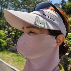 j&d 냉감 자외선 차단 마스크 골프 야외활동 얼굴 햇빛가리개, 연핑크×2