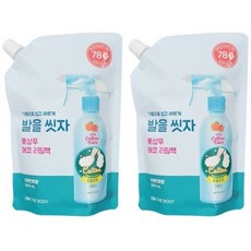 온더바디 코튼풋 발을씻자 풋샴푸 에코 리필 자몽민트향 500ml 2개, 1개