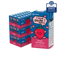연세우유 딸기 멸균우유, 1팩, 190ml
