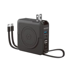 MOZTECH 萬能充Pro 五合一行動電源 內建AC插頭 支援PD快充 輕巧便攜, 紳士黑, MOA08
