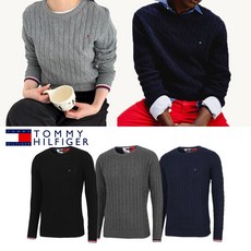 TOMMY 타미힐피거 크루넥 케이블니트