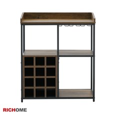 RICHOME 儲酒櫃 酒櫃 工業風多層置物架 SH620, 木紋色