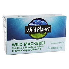 와일드 플래닛 고등어 야생 필레 올리브 오일 124.7g Wild Planet Mackerel Wild Fillets Olive Oil 4.4 Ounce, 1개
