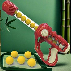 兒童玩具動力軟彈槍 手動EVA連射擊親子互動玩具, 紅, 6球, 1個