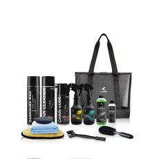 KT BIKER 重機洗車組 鏈條清潔劑 棕櫚蠟噴霧 乾式鏈條油 泡沫洗車精 塑料還原劑 鐵粉去除劑 鋼圈清潔劑 洗車網袋, 1套