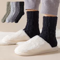 제바 두꺼운 겨울 무압박 수면양말 4켤레