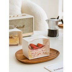 조각케이크포장 용기 케잌 머핀 케익 상자 퓨어화이트 투명 케이스 50 세트, 2인치 휴대용 8.5x8.5x8.5 내부 포함