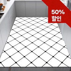 시스슈 대형 PVC 내유성 주방 욕실 발매트 미끄럼방지 방수 싱크대매트 바닥매트 현관 신발장 매트 커팅 가능 매트 모던 주방매트 매트, 흰색, 1개