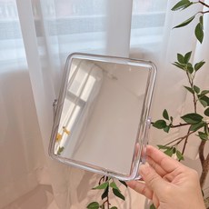 簡約透明雙面化妝鏡 學生宿舍北歐風, 方形款（可360°旋轉）