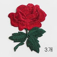 봉제식 와펜, 장미, 3개