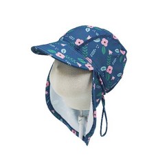 앨리빌리 네이비플로럴 플랩캡(수영모자 UV차단)