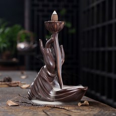 紫砂倒流香爐 禪意檀香爐香道家居擺件, 仿古佛手莲蓬