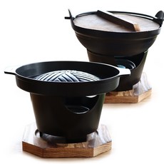 감성화로 미니 + 그릴 + 샤브냄비 3종 풀세트, 그릴 16 x 3 cm + 샤브냄비 15 x 6 cm, 1개