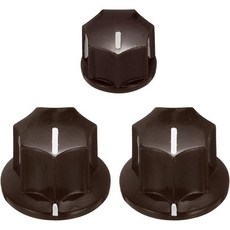 메카닉시티 기타 이펙트 페달 노브 세트 5/8인치 13/32인치 플라스틱 황동 인서트 일렉트릭 기타 노브 앰프 기타 베이스 볼륨 컨트롤 흰색, Brown