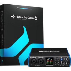 PreSonus Studio 24c 2x2 192kHz One DAW 녹음 소프트웨어가 포함된 USB 오디오 인터페이스, [미국수입정품] PreSonus Studio 24c 2