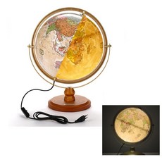 브라운led 인테리어조명 엔틱 우드 지구본 공간감각 LED등 어린이선물 장식용