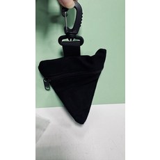 三角形零錢包 附掛鉤 13cm, 黑, 8個