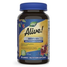 Nature's Way 然萃維 Alive! MENS 50+ 綜合維他命 水果口味軟糖, 1個, 60錠