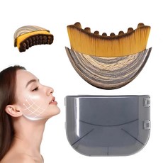 림프 컨투어 페이스 브러쉬 드라이 브러싱 턱선 리프팅 피로 완화, 1개, 갈색