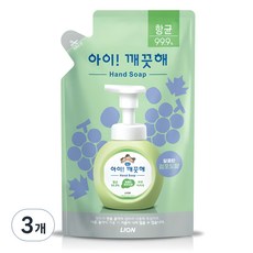 아이깨끗해 항균 폼 핸드솝 리필형 청포도, 200ml, 3개