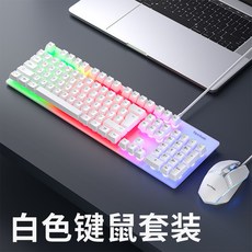 ViewSonic 優派 電競機械手感鍵盤 有線鍵鼠套裝, 白色混光-鍵鼠套裝