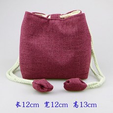 文玩收納袋 便攜茶具包 茶杯袋 茶壺袋 手串收納袋 12x12x13cm, 紫薯色