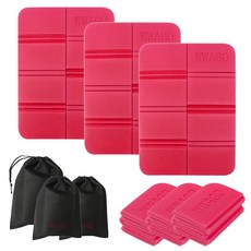 와고 휴대용 등산 방석 3개 친환경 초경량 1인용 미니 한강 축제 엉덩이방석, 레드 레드 레드