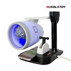 비행기 엔진 팬 장식품 교육용 모형 항공기 제트, LED(블루라이트 무선충전)