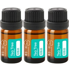 1+1+1 천연 100% 아로마 오일 에센셜 만향소포 PETA 비건 아로마테라피, 3개, 10ml, 티트리 에센셜오일