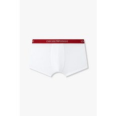 엠포리오 아르마니 EMPORIO ARMANI UNDERWEAR 남성 로고 밴딩 솔리드 코튼 드로즈 _화이트_0815112321 2502010908 352460