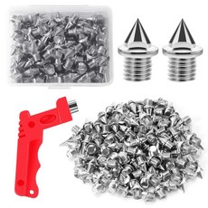 줄멜론 120PCS 3/16인치 하드 스테인리스 스틸 트랙 및 크로스 컨트리 스파이크 스파이크 렌치로 골프화 스프린트 스포츠 쇼트 러닝 슈즈 대체