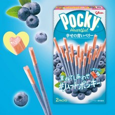 일본 에자키 글리코 pocky 포키 빼빼로 코코넛, B. 하트 블루베리 초콜릿바 54g 2봉지 포