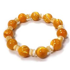 黃金硨磲圓珠彈性手環, 1個