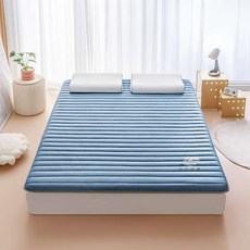 라텍스 부드러운 토퍼 패드 요매트 바닥요, 90-200cm, 블루 직선 약 5cm